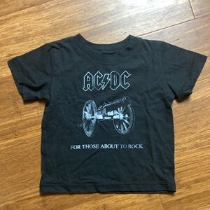 AC/DC Black Cotton Short Sleeve Toddler Tee Shirt 2T